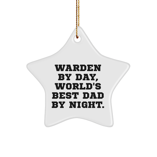 Warden Gifts, Star Ornament, Funny Quote, Christmas Unique Gifts from Men to Warden - Image 1