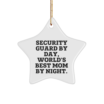 Security Guard Star Ornament, Funny Quote, Gifts from Mom, for Security Guard Christmas Decor - Image 1