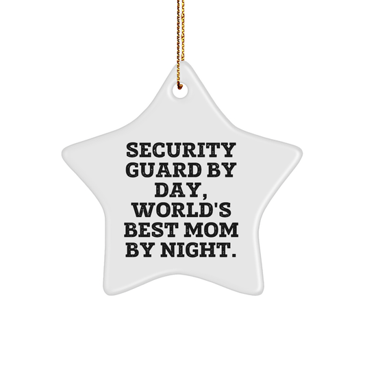 Security Guard Star Ornament, Funny Quote, Gifts from Mom, for Security Guard Christmas Decor - Image 1