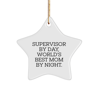 Supervisor Gifts, Star Ornament, Funny Quote, Christmas Unique Gifts from Family - Image 1