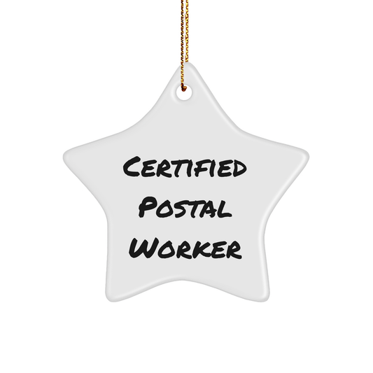 Funny Certified Postal Worker Star Ornament Gifts from Friends for Christmas, Unique Postal Worker Mementos, Inspirational Quote: 'I'm Not Late, I'm Just Fashionably Delayed' - Victory Thru Vision 
