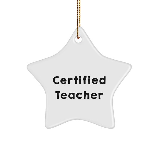 Funny Teacher Gifts from Friends for Christmas - Star Ornament, Gifts for Teacher, 'A Star Teacher is Born' Sublimation Print, from Friends - Image 1