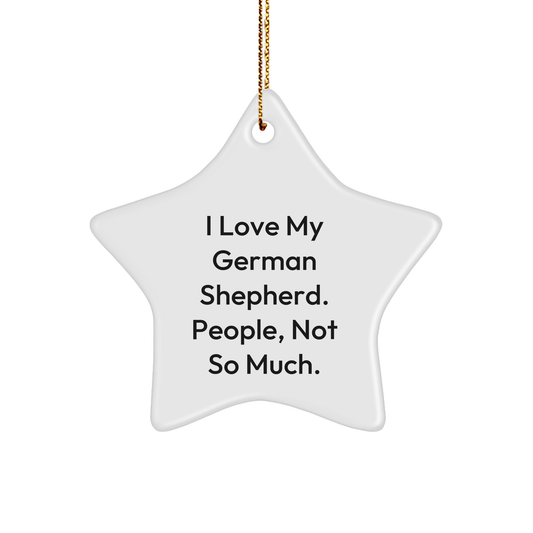 German Shepherd Dog Lovers Gifts from Friends - I Love My German Shepherd, Star Ornament for Men, Women, Family - Image 1