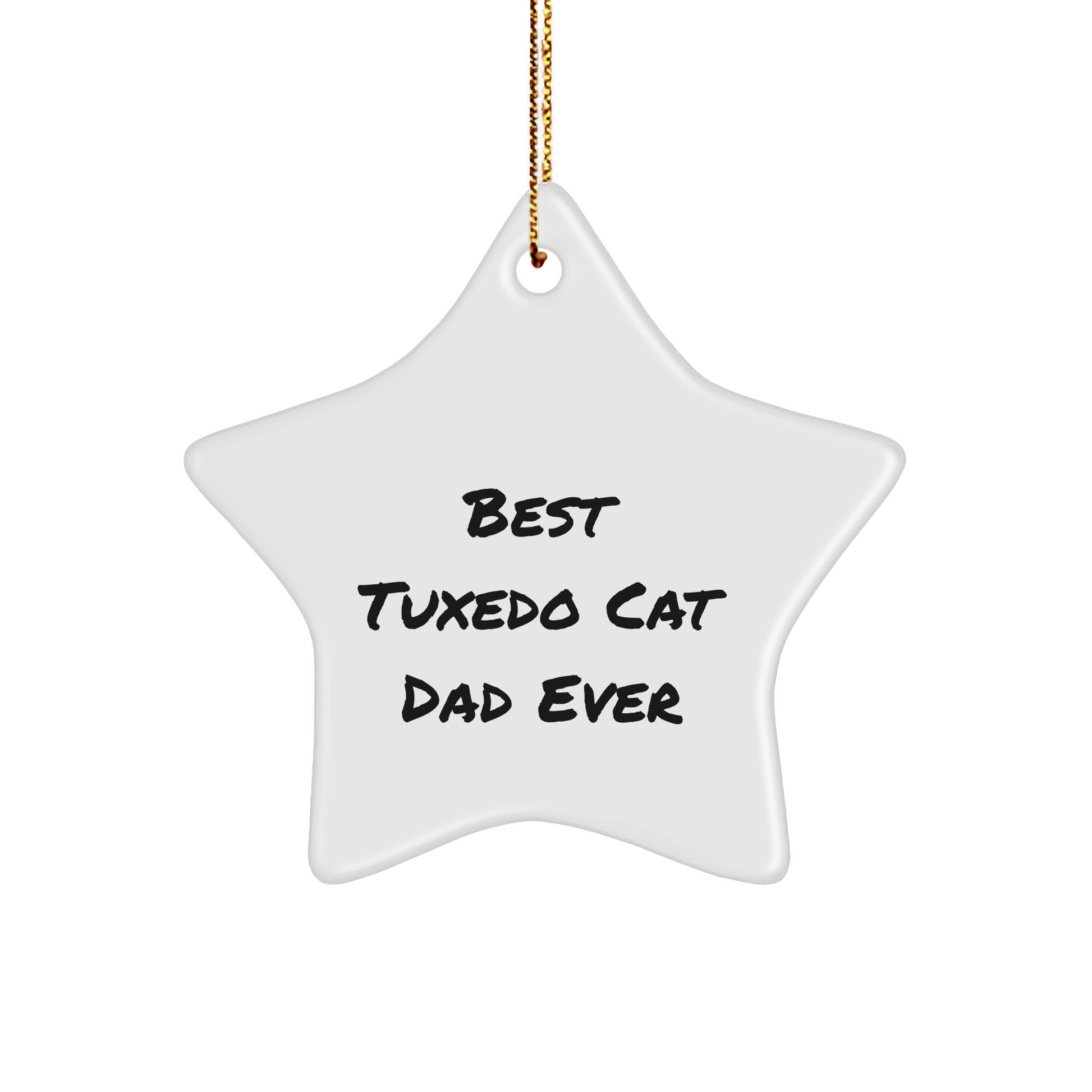 Tuxedo Cat Dad Gifts - Best Tuxedo Cat Dad Ever | Cute Tuxedo Cat Christmas Star Ornament Gifts for Tuxedo Cat Dads - Victory Thru Vision 