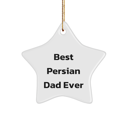 Persian Cat Lover Funny Gifts for Dad Christmas Decorations Best Persian Dad Ever Star Ornament for Men Women Kids from Family - Victory Thru Vision 