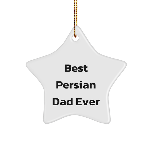 Persian Cat Lover Funny Gifts for Dad Christmas Decorations Best Persian Dad Ever Star Ornament for Men Women Kids from Family - Victory Thru Vision 