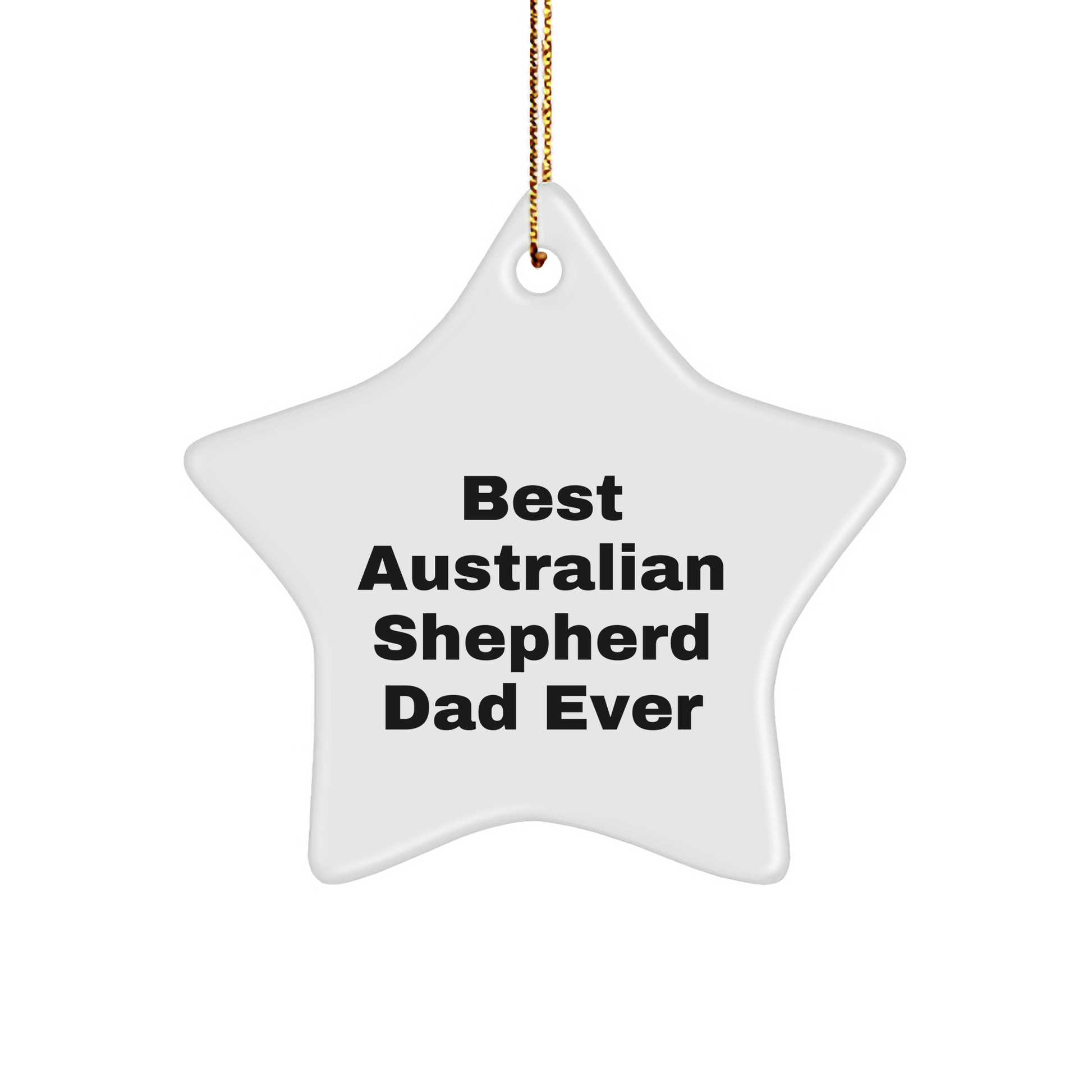 Australian Shepherd Dog Lover Gifts from Men to Friends - Star Ornament with 'Best Australian Shepherd Dad Ever' Quote - Christmas Unique Gifts - Victory Thru Vision 