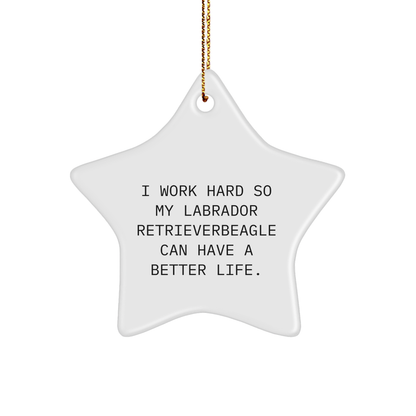 Labrador Retriever Dog Gifts, Inspirational Quote Star Ornament, Gifts from Men to Family for Christmas - Victory Thru Vision 