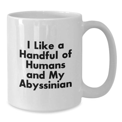 Abyssinian Cat Lovers Funny Gifts from Friends for Abyssinian Cat Enthusiasts White Coffee Mug, 11 oz or 15 oz, Ceramic, Microwave, Dishwasher Safe - Perfect for Graduation - Victory Thru Vision