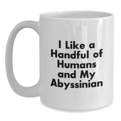 Abyssinian Cat Lovers Funny Gifts from Friends for Abyssinian Cat Enthusiasts White Coffee Mug, 11 oz or 15 oz, Ceramic, Microwave, Dishwasher Safe - Perfect for Graduation - Victory Thru Vision