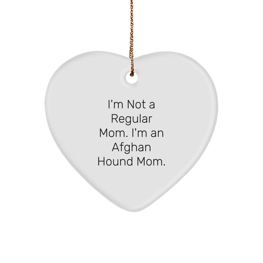 Afghan Hound Dog Mom's Delight, Funny Heart Ornament Gifts for Friends, Christmas Unique Gifts from Family - Victory Thru Vision