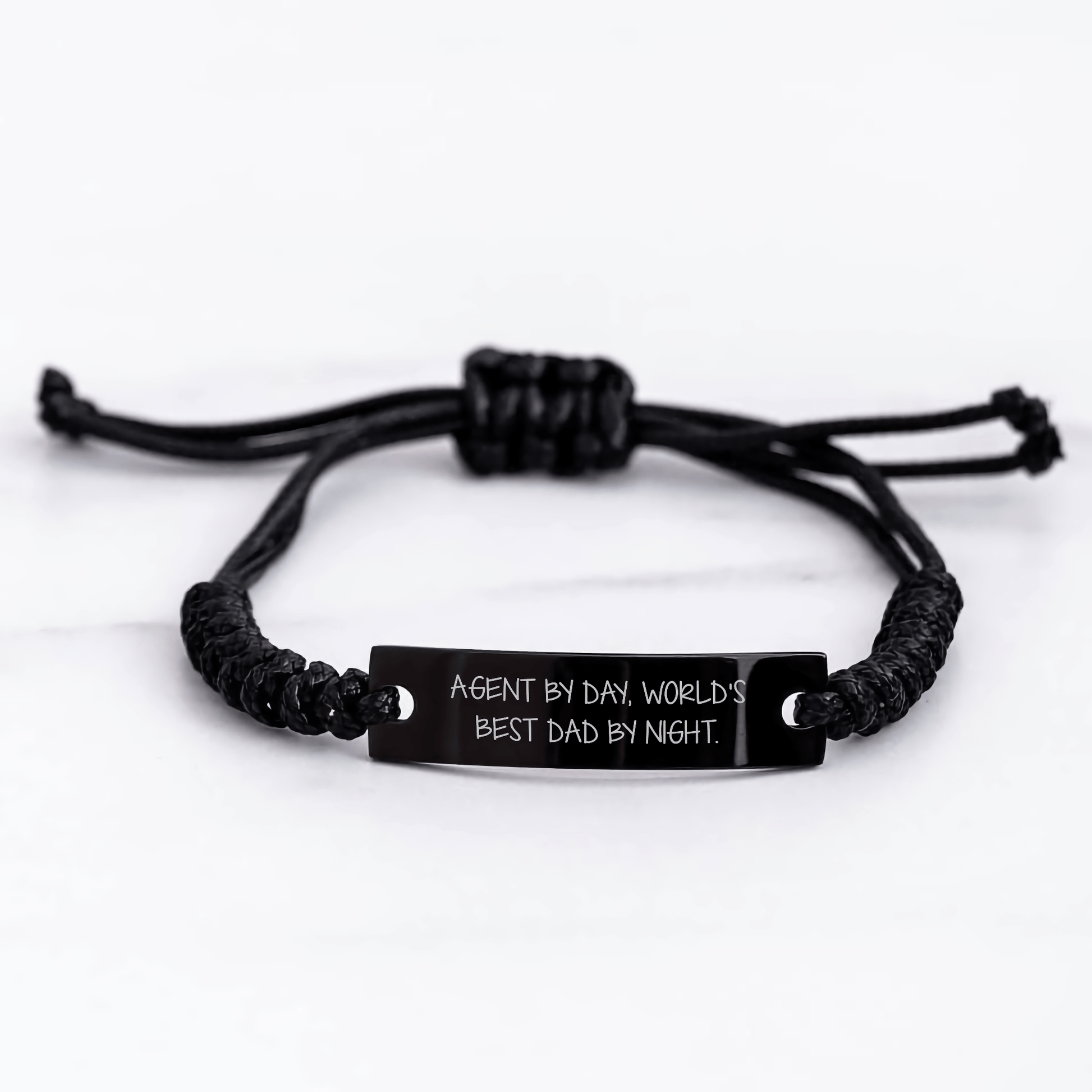 Agent By Day, World's Best Dad By Night. Funny Rope Bracelet Gifts for Agent by Friends, Family, Coworkers - Adjustable Graduation Unique Gifts - Victory Thru Vision
