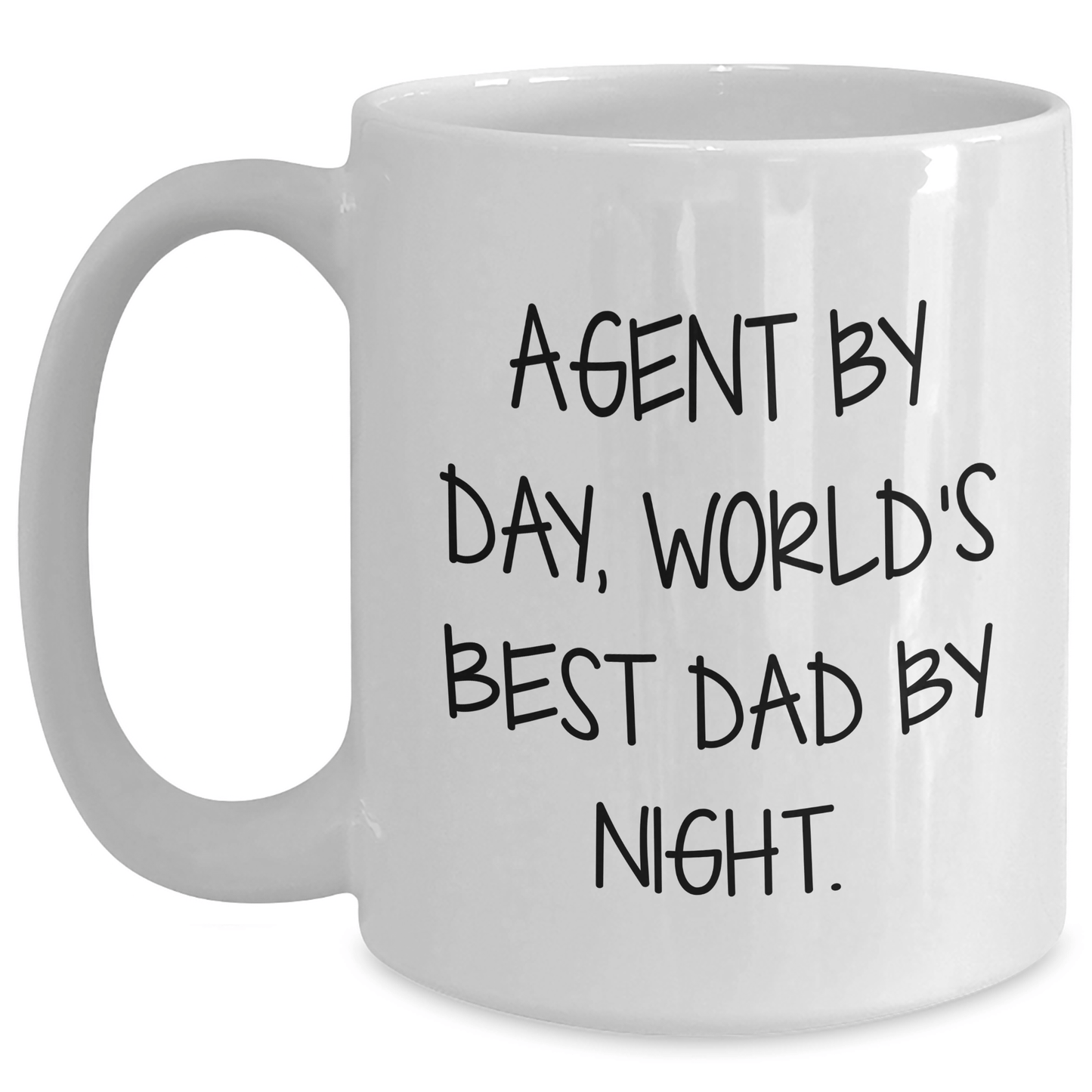 Agent By Day, World's Best Dad By Night. Funny White Coffee Mug Gifts from Mom, Graduation Unique', - Victory Thru Vision