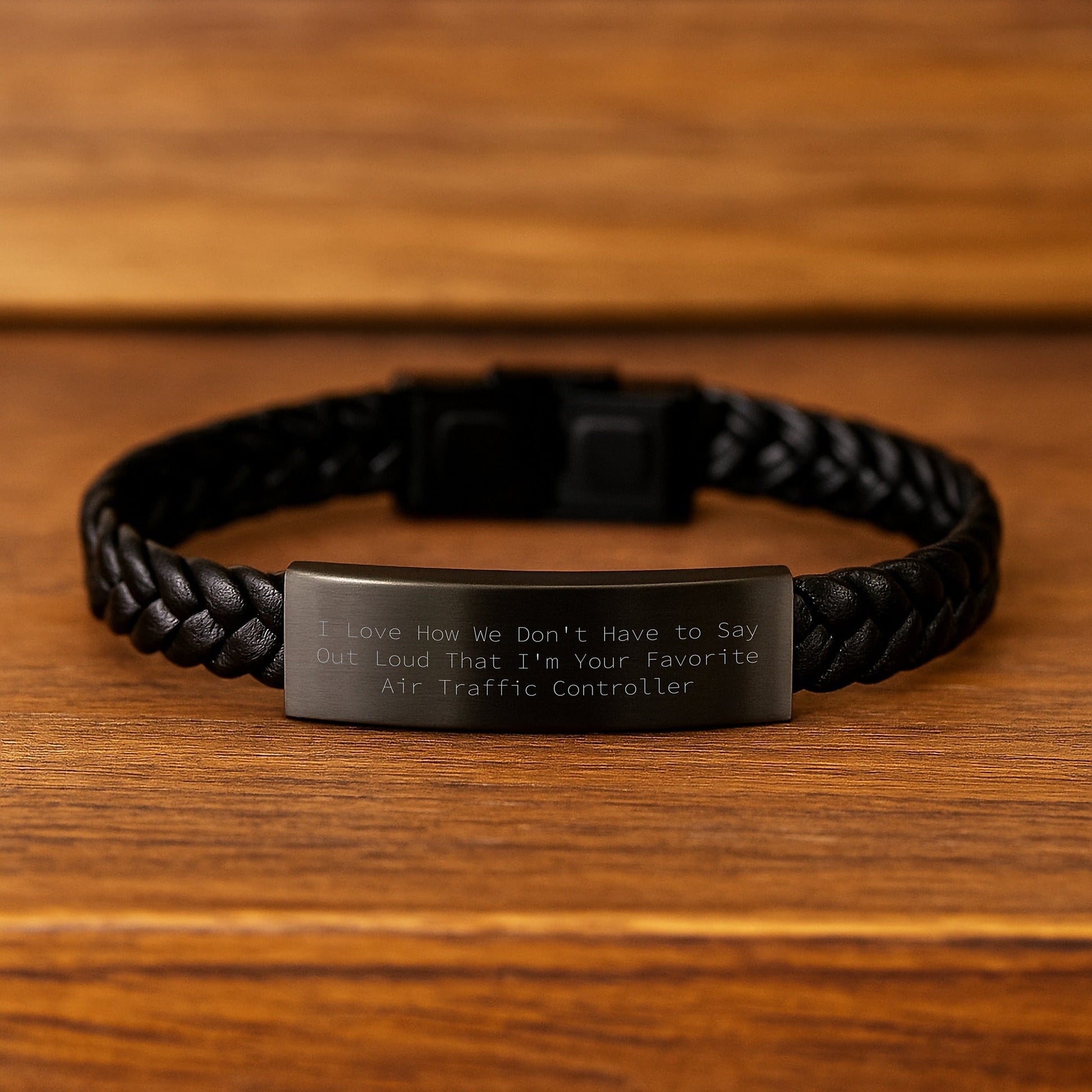 Air Traffic Controller Gifts from Friends, Inspirational Quote Interlaced Leather Bracelet for Air Traffic Controller Graduation, Funny Love Gift for Men and Women - Victory Thru Vision