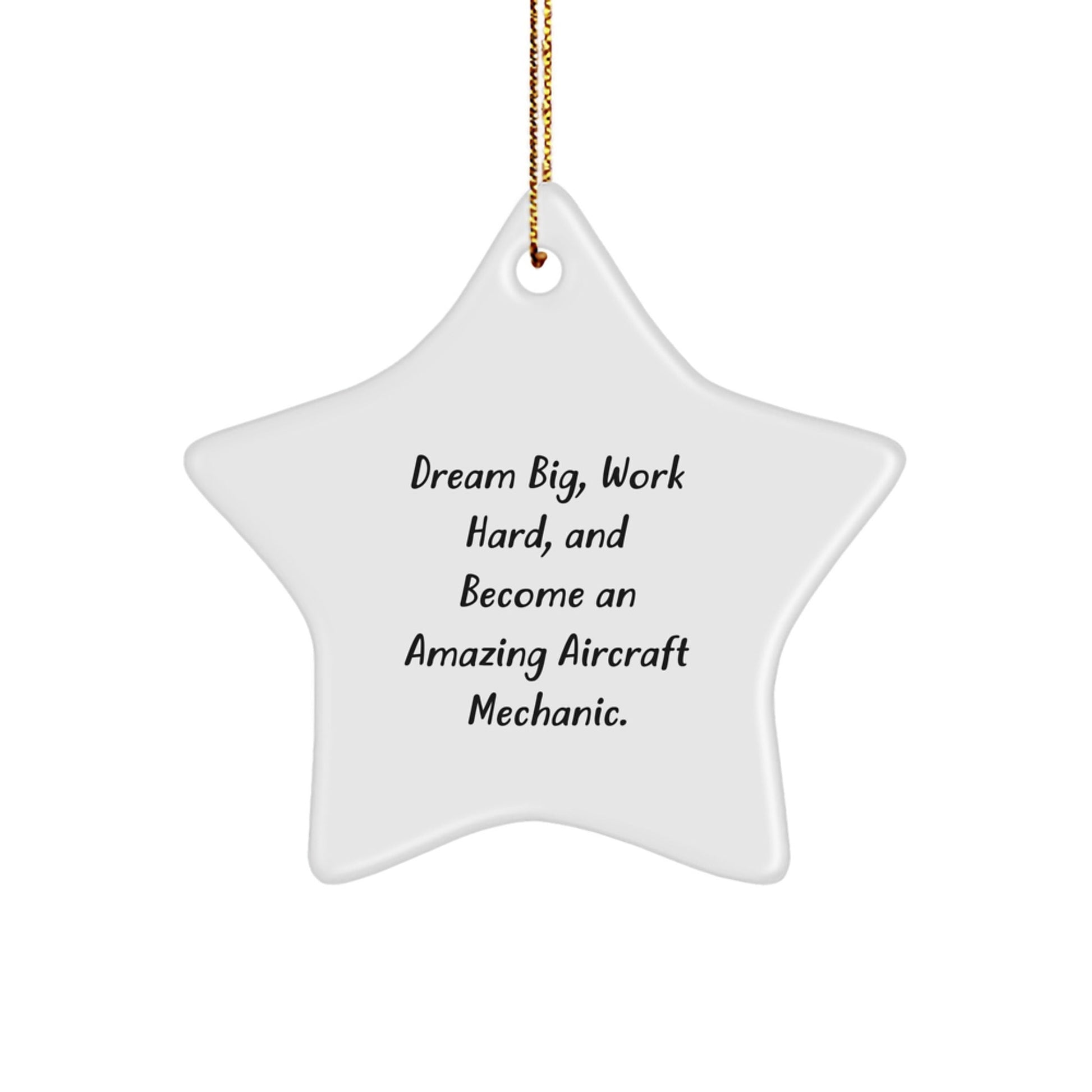 Aircraft Mechanic Gifts from Family - Inspirational Star Ornament for Christmas - Victory Thru Vision