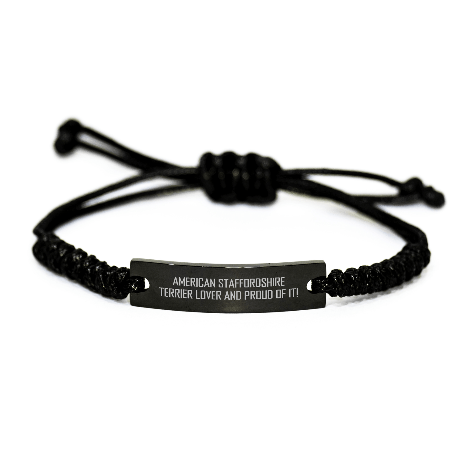 American Staffordshire Terrier Dog Lover Gifts, Father's Day Unique Rope Bracelets with Quote 'American Staffordshire Terrier Lover And Proud Of It!' from Men to Family - Victory Thru Vision