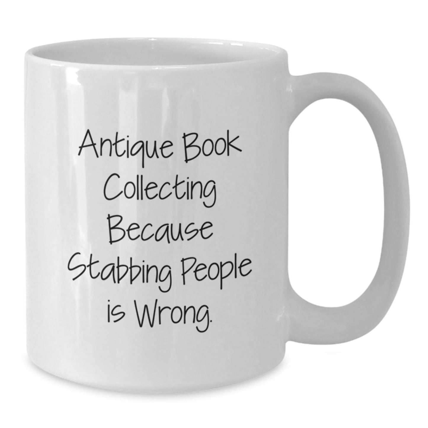 Antique Book Collecting Gifts for Men, Funny Quote White Coffee Mug, Gifts from Family, Unique Graduation Mugs - Victory Thru Vision