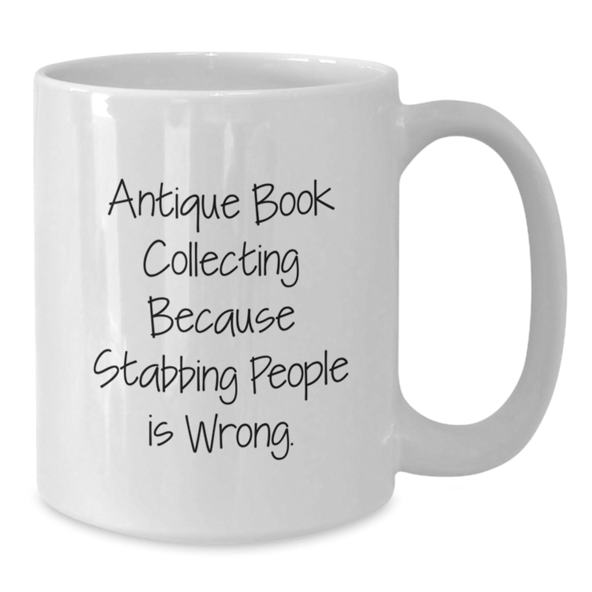 Antique Book Collecting Gifts for Men, Funny Quote White Coffee Mug, Gifts from Family, Unique Graduation Mugs - Victory Thru Vision