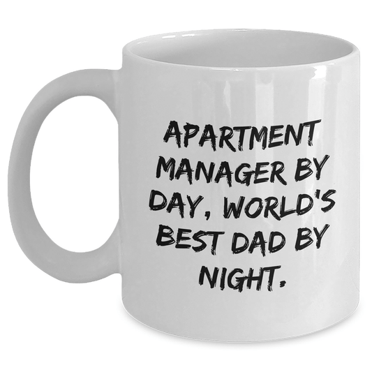 Apartment Manager Gifts, Funny Quote Mug for Graduation, Gifts from Family to Apartment Manager, White Coffee Mug, Ceramic, Microwave, Dishwasher Safe, 11oz or 15oz - Victory Thru Vision