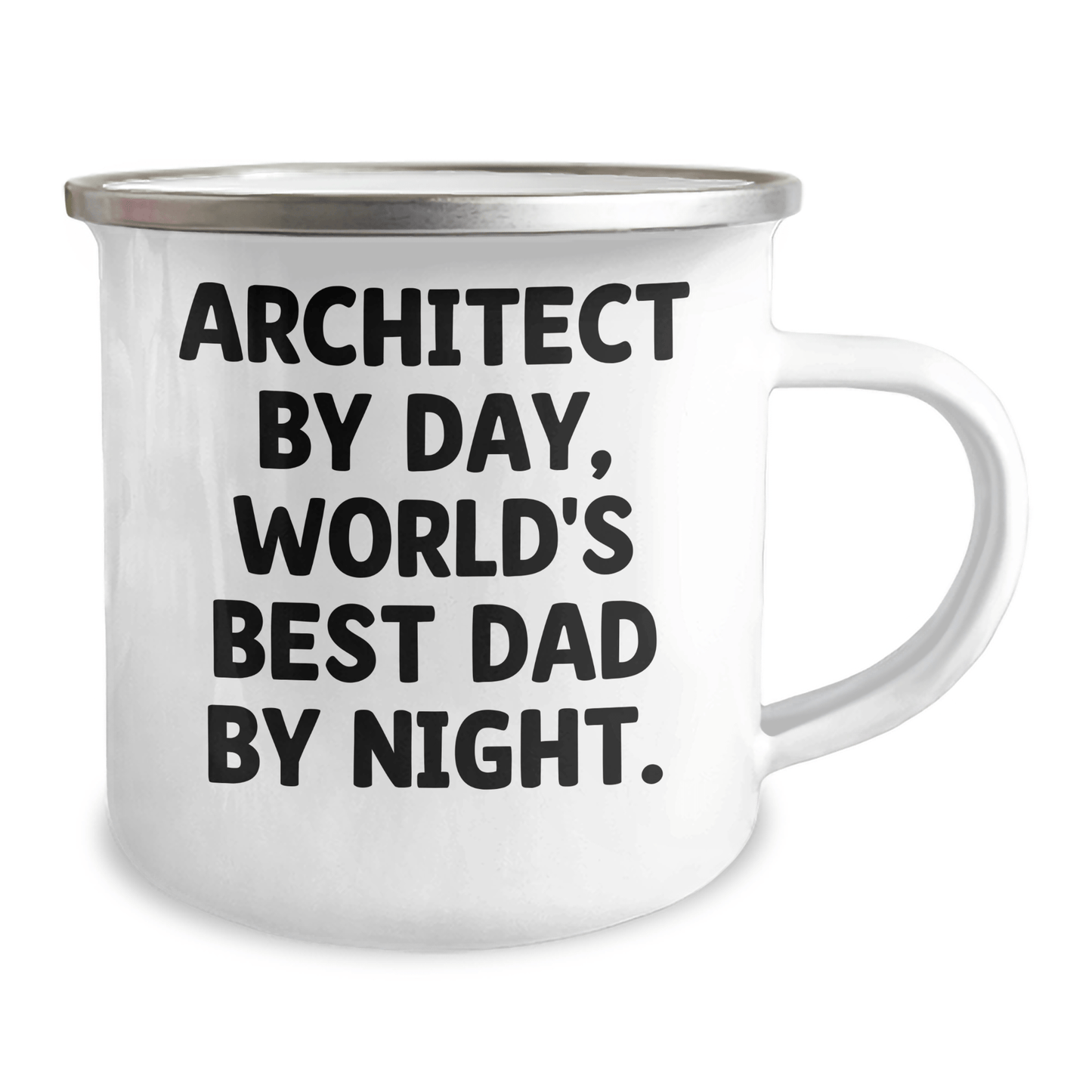 Architect Funny Gifts Camping Mug, World's Best Dad Graduation Mug, 12 oz Stainless Steel Enamel Finish, Perfect for Men or Women, Gifts from Friends, Family, or Coworkers - Victory Thru Vision