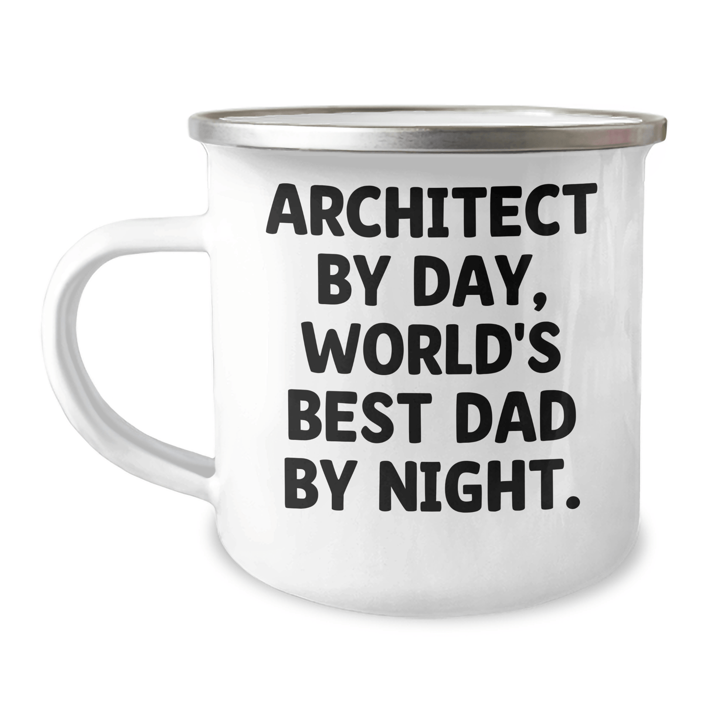 Architect Funny Gifts Camping Mug, World's Best Dad Graduation Mug, 12 oz Stainless Steel Enamel Finish, Perfect for Men or Women, Gifts from Friends, Family, or Coworkers - Victory Thru Vision