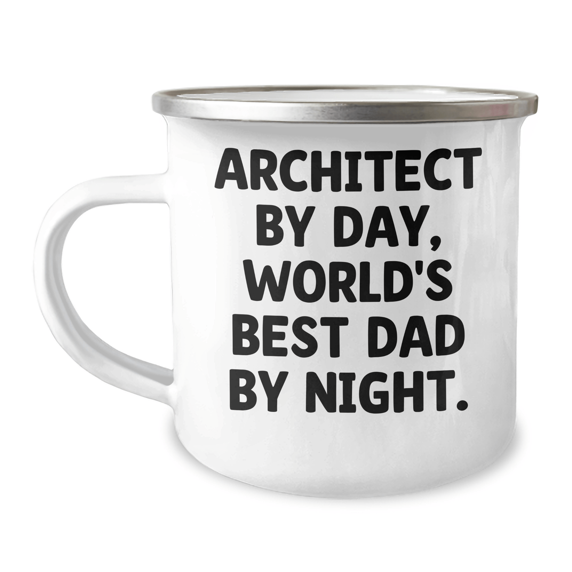 Architect Funny Gifts Camping Mug, World's Best Dad Graduation Mug, 12 oz Stainless Steel Enamel Finish, Perfect for Men or Women, Gifts from Friends, Family, or Coworkers - Victory Thru Vision
