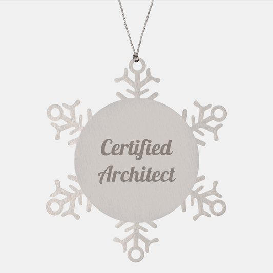 Architect Gifts from Friends, Funny 'Why I Love Being an Architect' Snowflake Ornament, Unique Christmas Unique Gifts for Men, Women, or Coworkers - Victory Thru Vision 