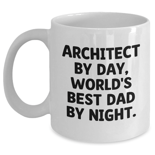 Architect Gifts, Funny Quote, White Coffee Mug for Graduation, Gifts for Men from Dad - Victory Thru Vision