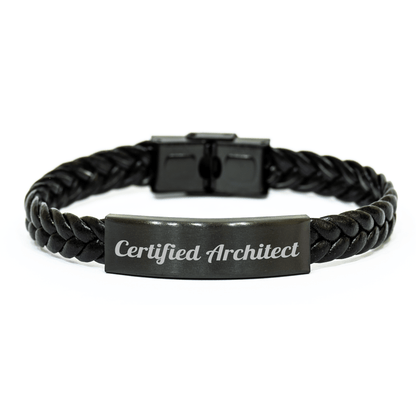 Architect Inspirational Quote Leather Wristband, Gifts from Men to Fathers Day for Certified Architects - Victory Thru Vision 