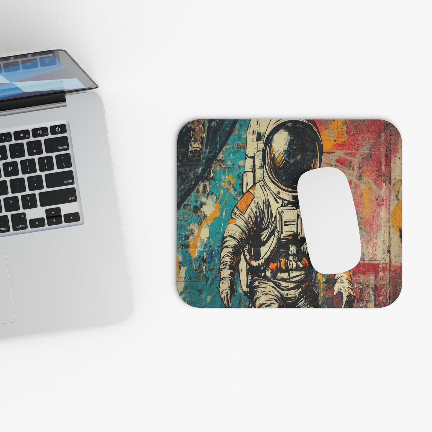 Astronaut Mouse Pad, Retro Desk Decor, Gifts for Space Lovers, Gaming, Home Office Accessories, Unique Mouse Pad - Victory Thru Vision 
