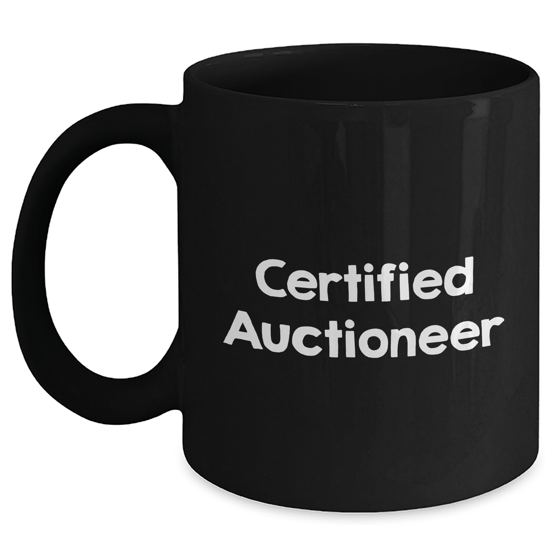 Auctioneer Gifts for Him - Certified Auctioneer Funny Quote Black Coffee Mug, Perfect for Father's Day Unique Gifts from Family - Victory Thru Vision 