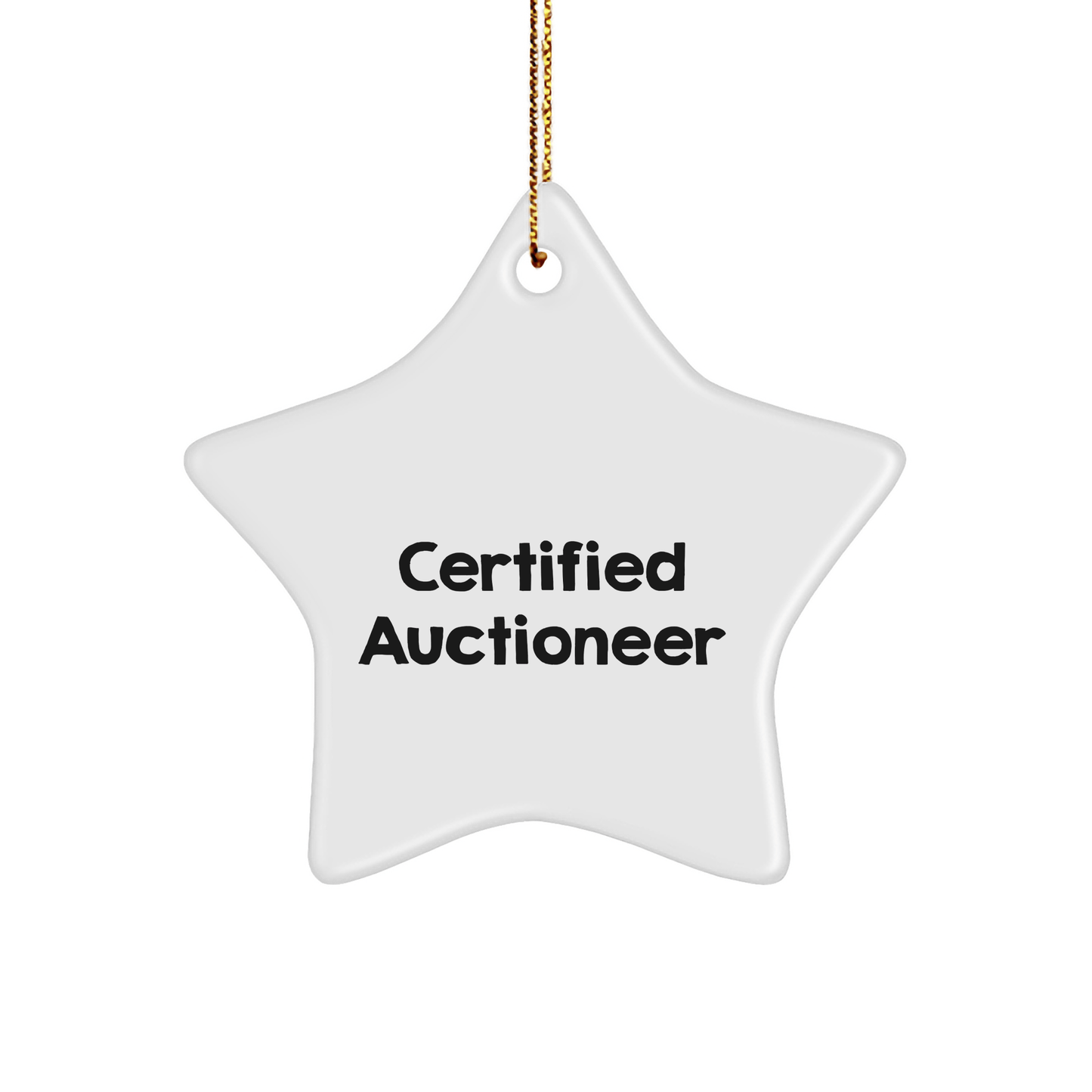 Auctioneer Gifts for Men | Funny Certified Auctioneer Star Ornament Gifts for Christmas - Victory Thru Vision 