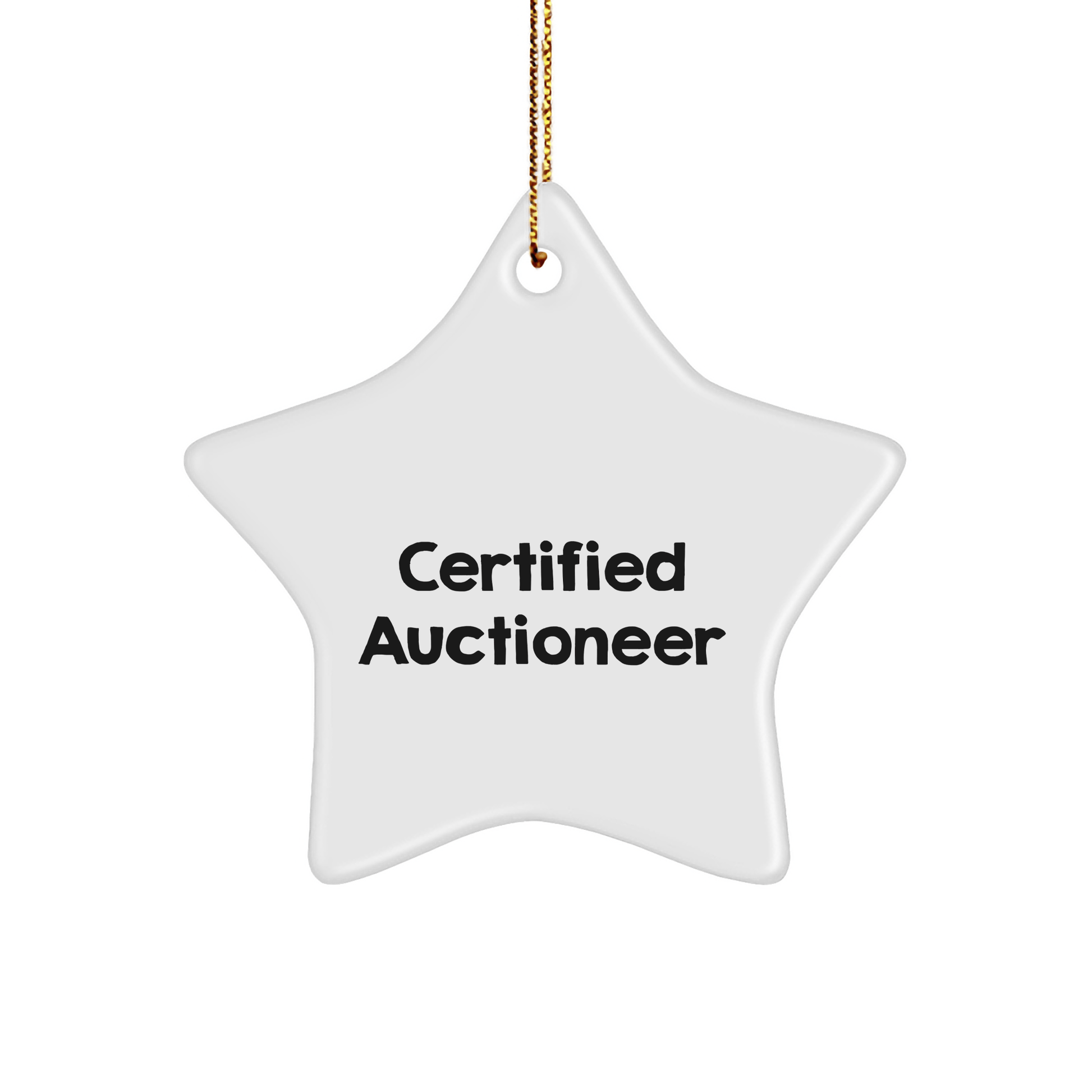 Auctioneer Gifts for Men | Funny Certified Auctioneer Star Ornament Gifts for Christmas - Victory Thru Vision 