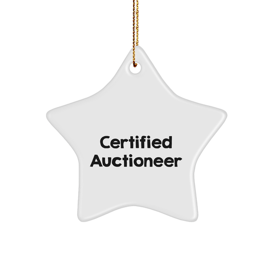 Auctioneer Gifts for Men | Funny Certified Auctioneer Star Ornament Gifts for Christmas - Victory Thru Vision 