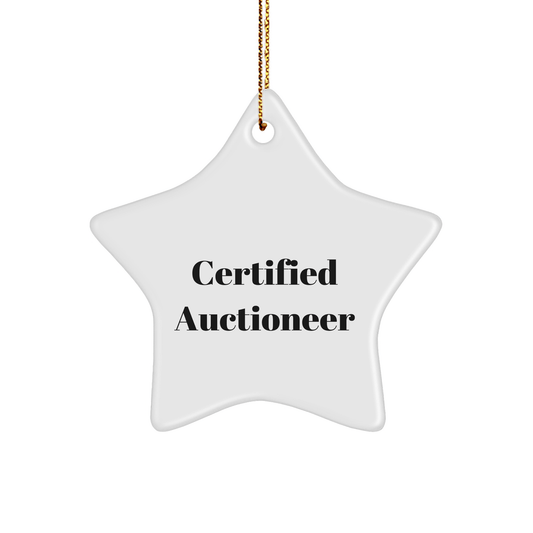 Auctioneer Gifts from Friends for Christmas | Funny Star Ornament by Certified Auctioneer - Victory Thru Vision 