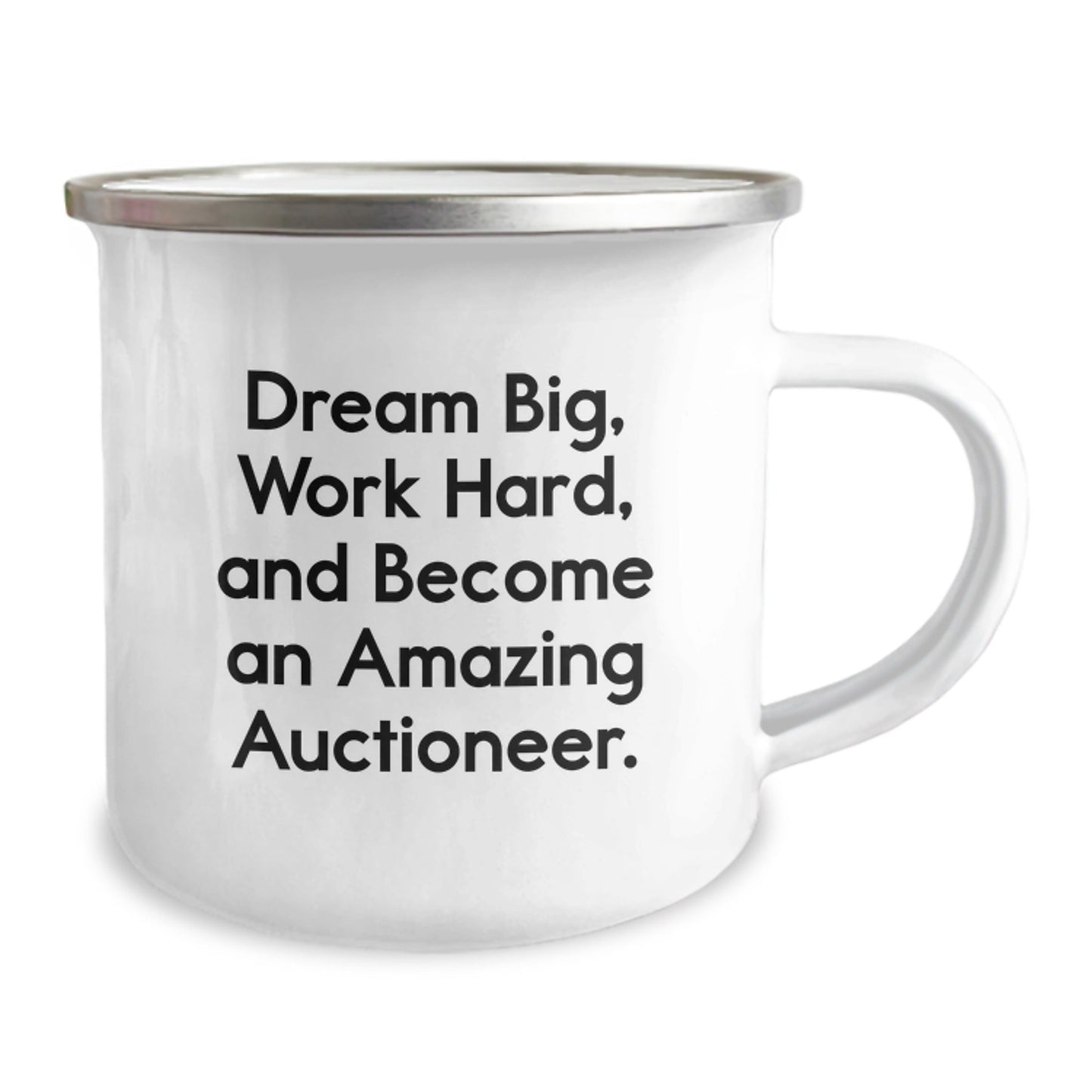 Auctioneer Inspiration Gifts from Friends for Amazing Auctioneer Graduation Unique Gifts, Camping Mug for Work Hard, Dream Big - Victory Thru Vision