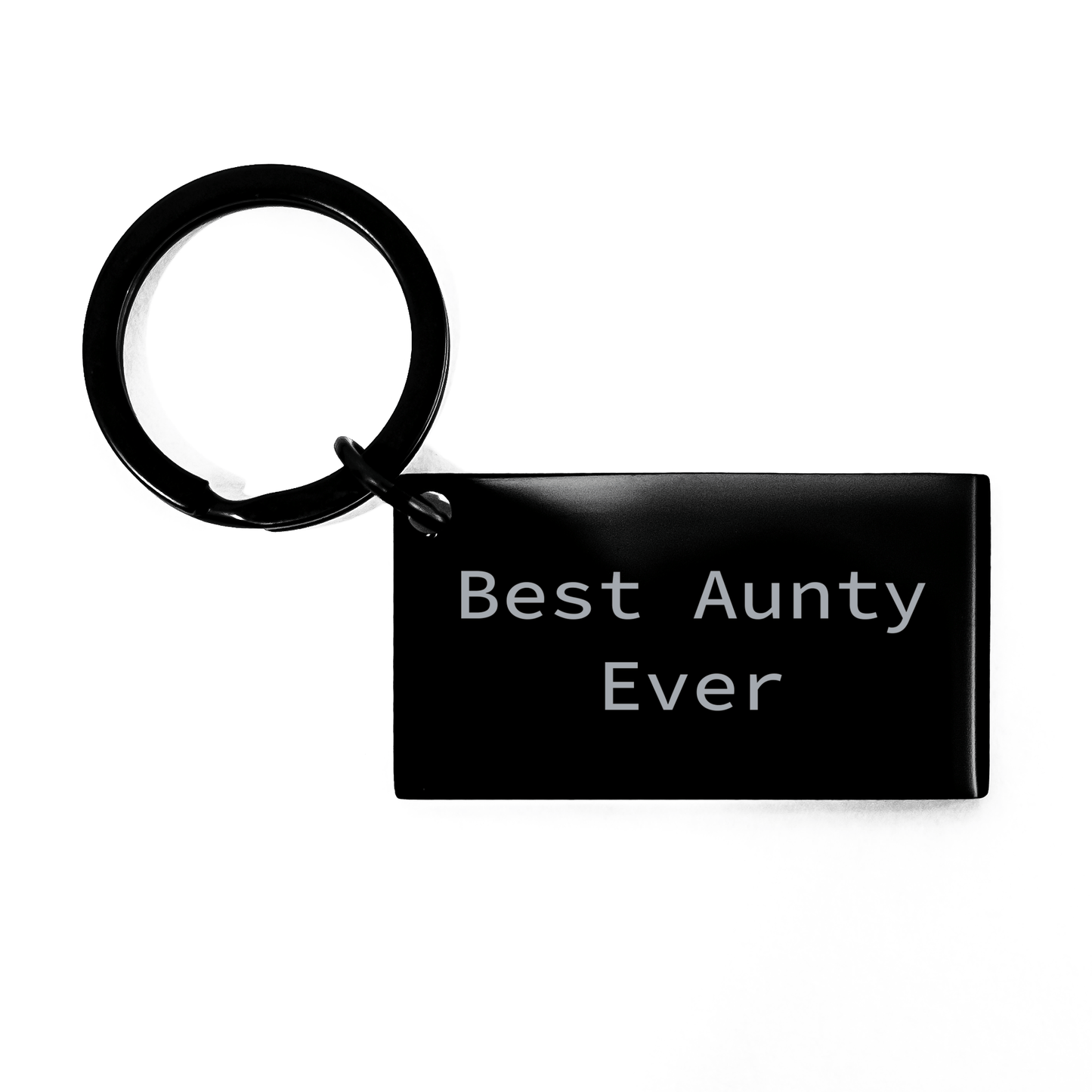 Aunty Keychain Gifts from Friends - Best Aunty Ever Quote, Father's Day Unique Keychain, Stainless Steel, Black Color, Engraved Message - Victory Thru Vision 