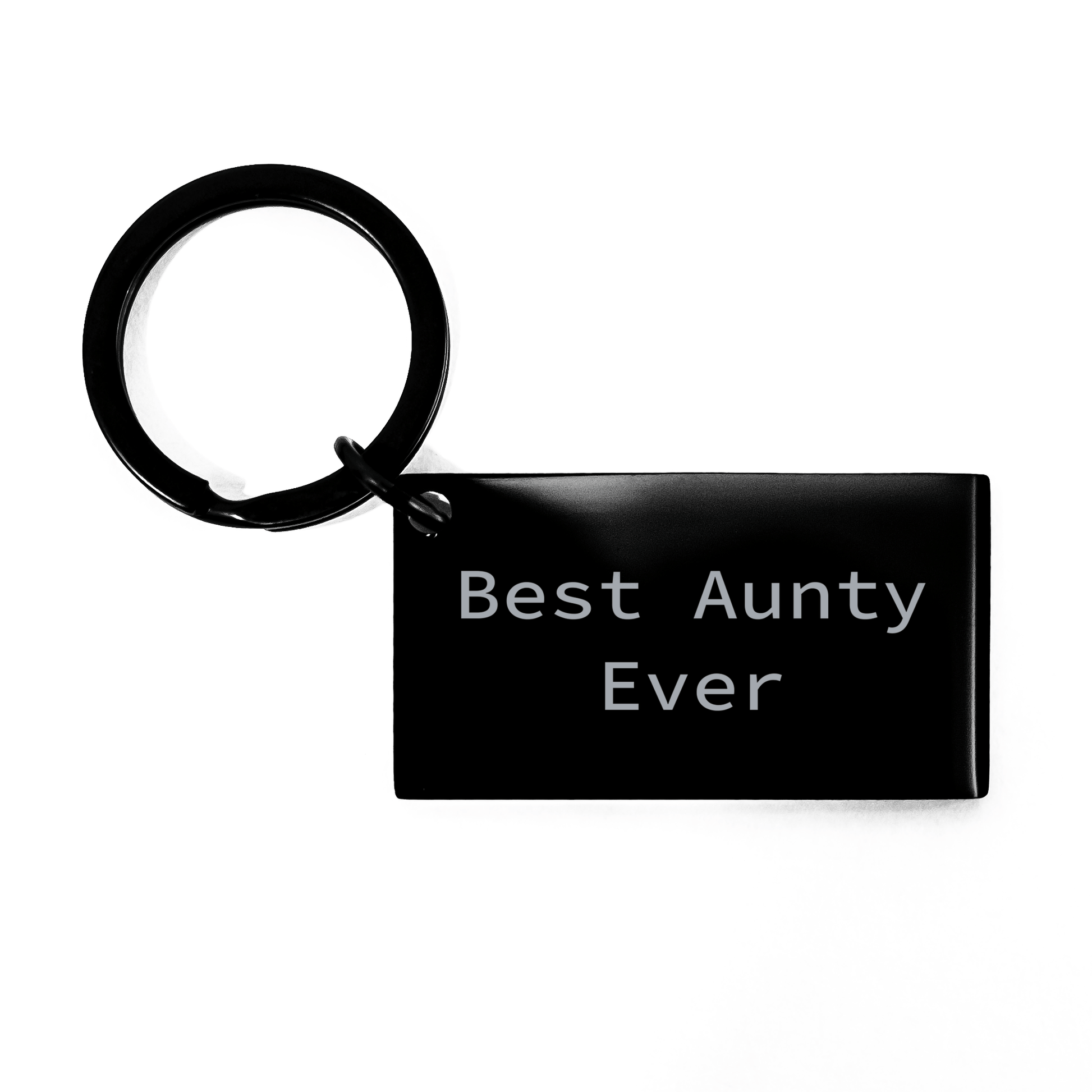 Aunty Keychain Gifts from Friends - Best Aunty Ever Quote, Father's Day Unique Keychain, Stainless Steel, Black Color, Engraved Message - Victory Thru Vision 