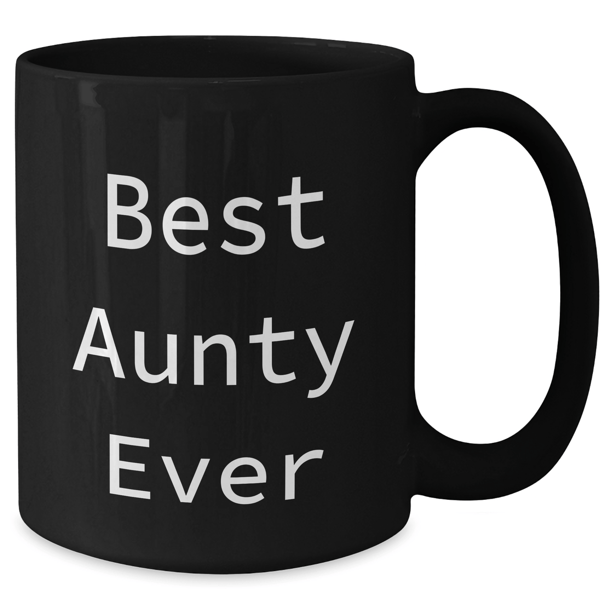 Aunty's Unforgettable Present Funny Quote Black Coffee Mug, Gifts from Family for Aunty, Father's Day Unique Gifts - Victory Thru Vision 
