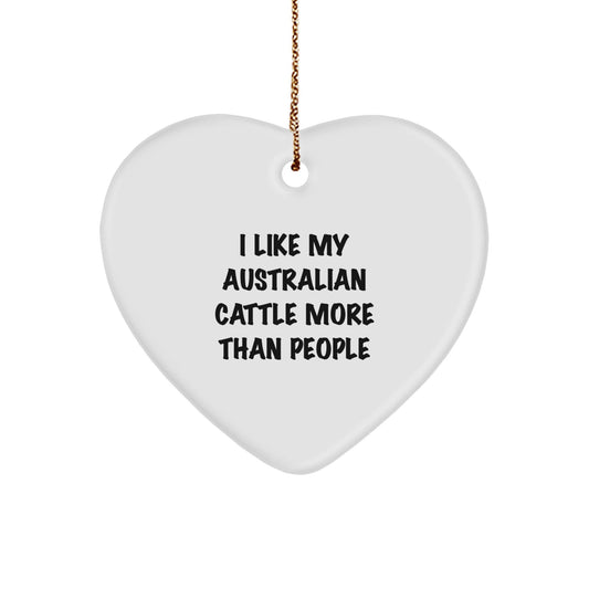 Australian Cattle Dog Lover Gifts from Men to Family - Funny Heart Ornament for Christmas, Inspirational Quote Inside, Unique Presents for Women and Friends - Victory Thru Vision