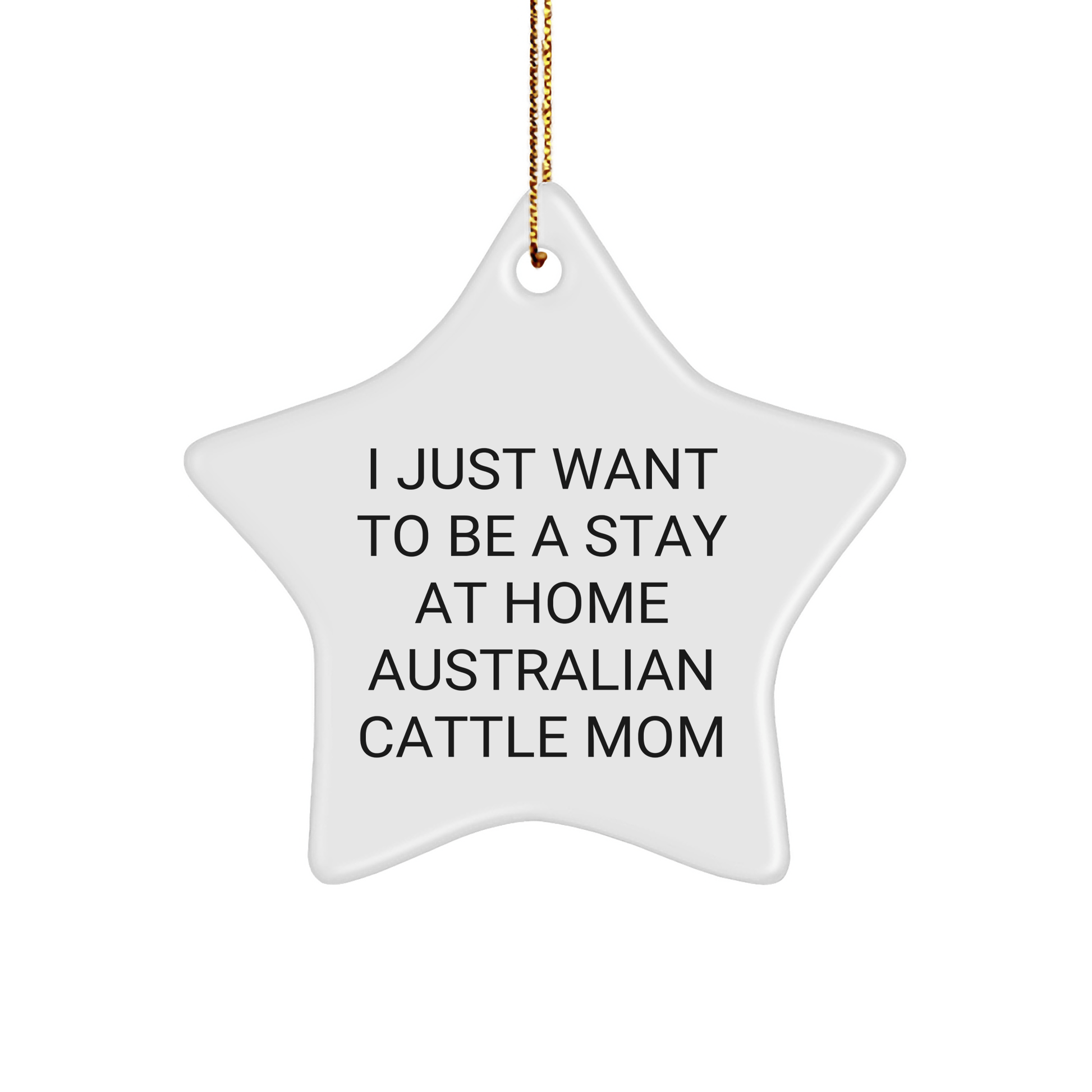 Australian Cattle Dog Mom Gifts | Star Ornament, I Just Want To Be A Stay At Home Australian Cattle Mom, Christmas Unique Gifts from Family - Victory Thru Vision 