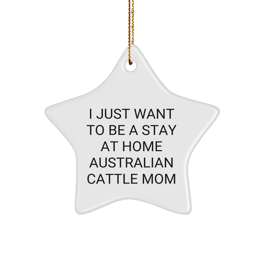 Australian Cattle Dog Mom Gifts | Star Ornament, I Just Want To Be A Stay At Home Australian Cattle Mom, Christmas Unique Gifts from Family - Victory Thru Vision 