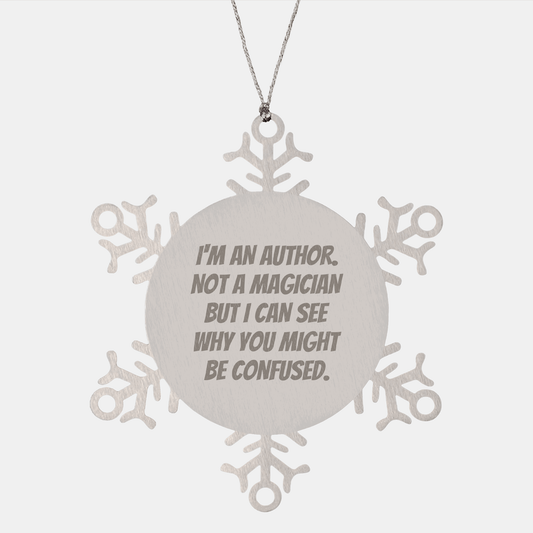 Author Snowflake Ornament Gifts from Friends, Gifts for Authors, Funny Christmas Unique Present - Victory Thru Vision 