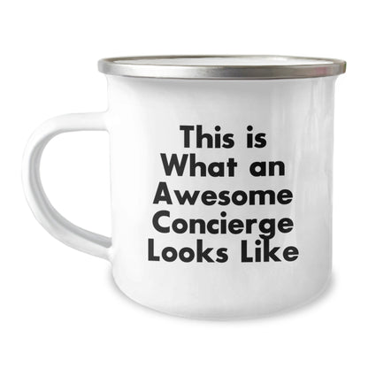 Awesome Concierge Gifts from Friends and Family, This Is What An Awesome Concierge Looks Like, Graduation Unique Gifts for Her, Him, or Him/Her in a Camping Mug - Victory Thru Vision