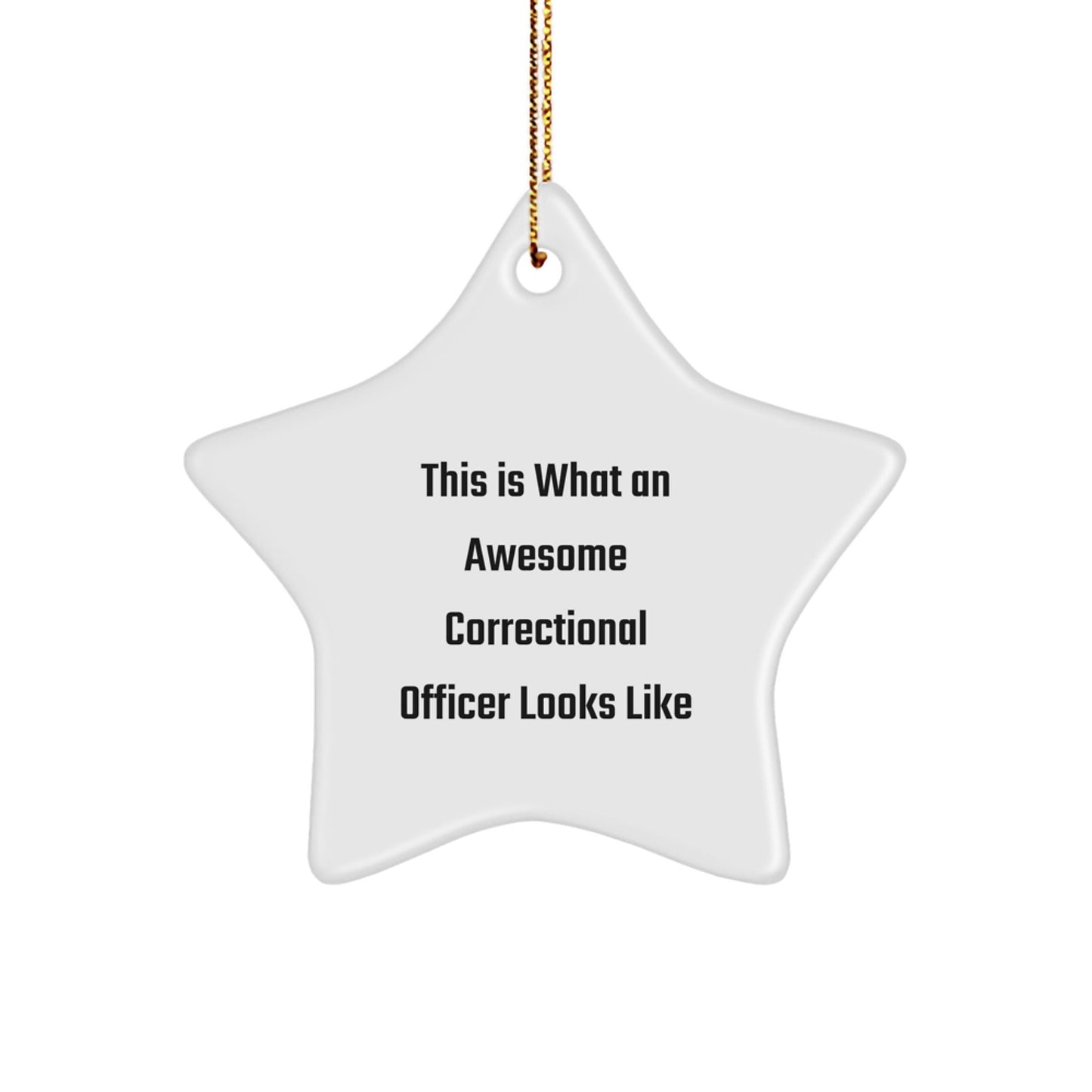Awesome Correctional Officer Gifts from Friends - Correctional Officer Star Ornament, This Is What An Awesome Correctional Officer Looks Like, Christmas Unique Gifts - Victory Thru Vision