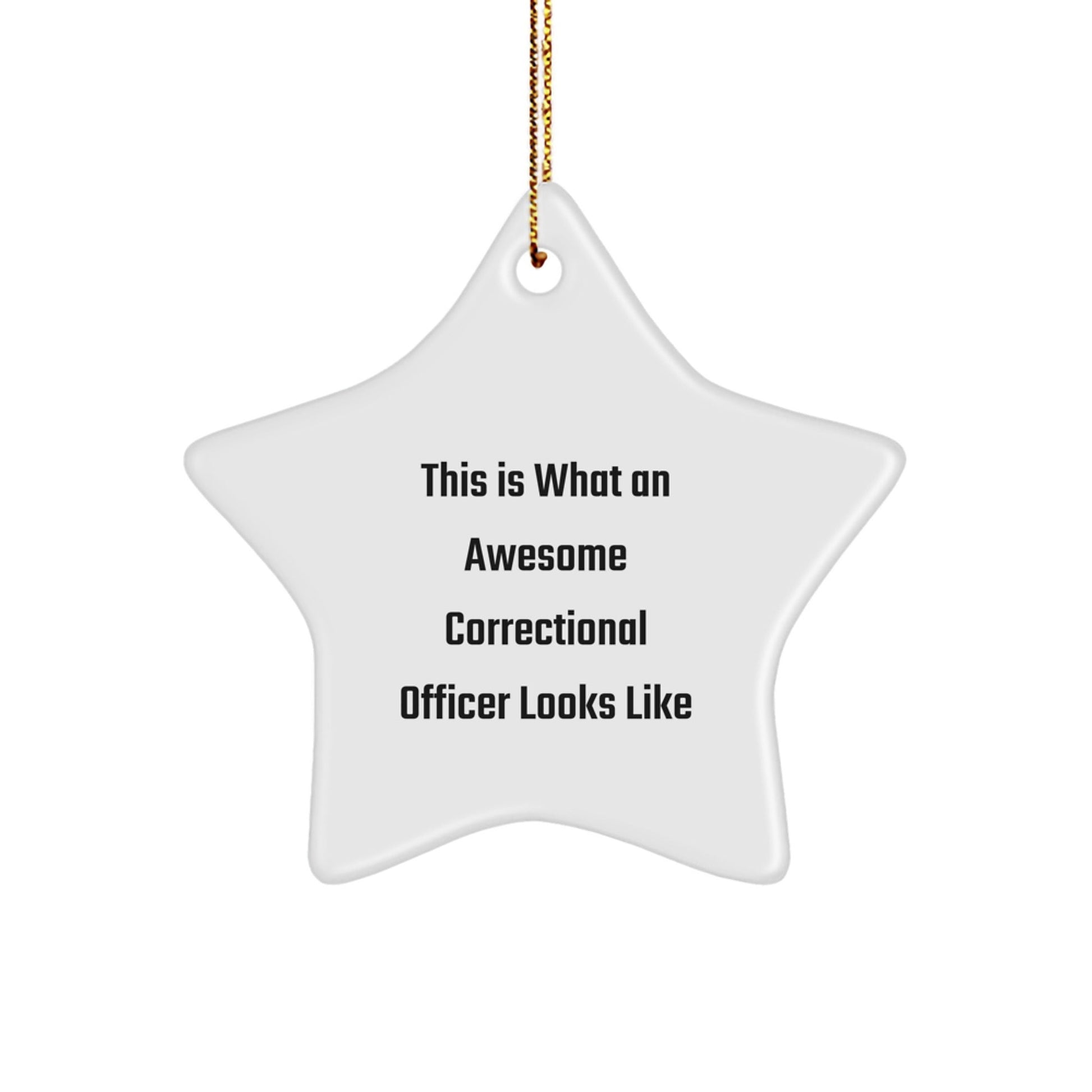 Awesome Correctional Officer Gifts from Friends - Correctional Officer Star Ornament, This Is What An Awesome Correctional Officer Looks Like, Christmas Unique Gifts - Victory Thru Vision
