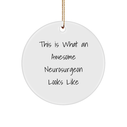 Awesome Neurosurgeon Gifts, This Is What An Awesome Neurosurgeon Looks Like, Circle Ornament for Christmas, Gifts from Family, Gifts for Neurosurgeon - Victory Thru Vision 