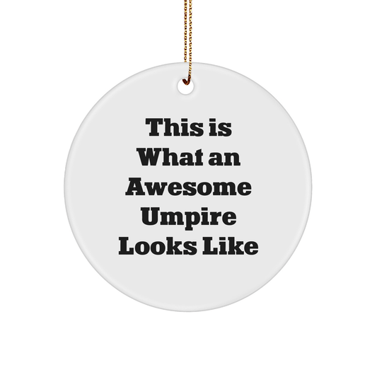 Awesome Umpire Gifts, Christmas Circle Ornament Inspirational Quote, 'This Is What An Awesome Umpire Looks Like', Gifts from Friends and Family - Victory Thru Vision 
