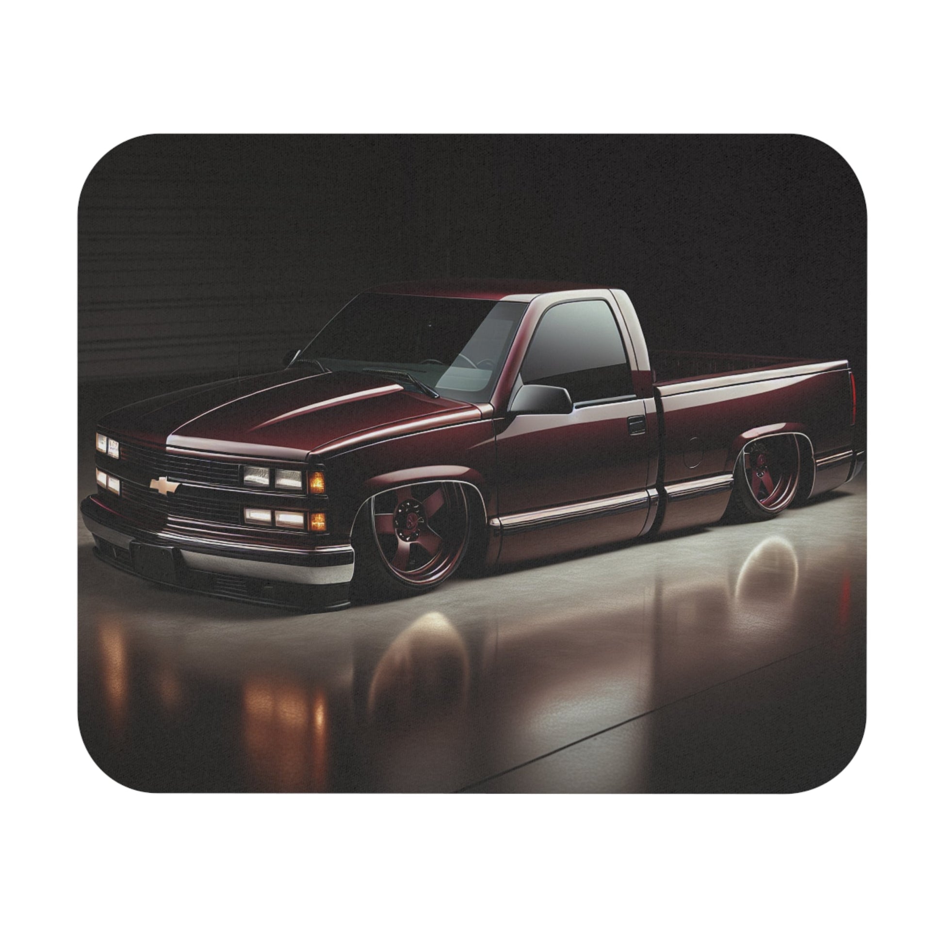 Bagged Chevy Truck Mouse Pad - Stylish Desk Decor, Car Lover Gift, Office Accessory, Automotive Artwork - Victory Thru Vision 
