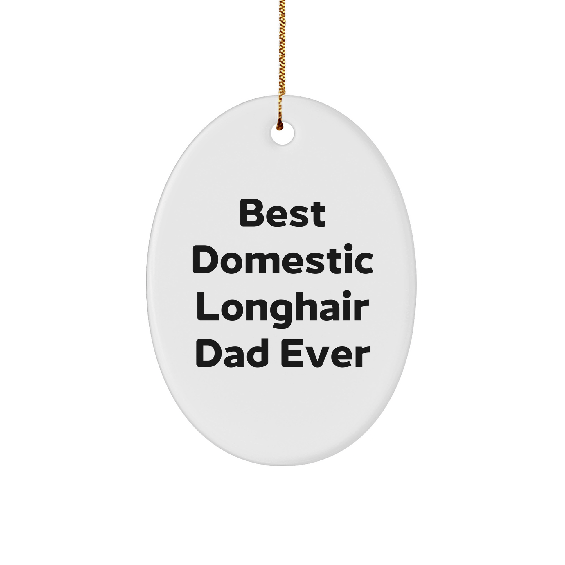 Best Domestic Longhair Dad Ever Oval Ornament Gifts for Cat Lovers - Funny Domestic Longhair Cat Enthusiast Gifts for Christmas - Victory Thru Vision 
